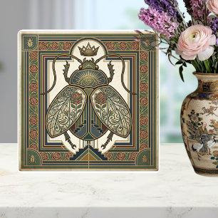 Art Nouveau Skarabäus-Krone-Juwelendesign Fliese