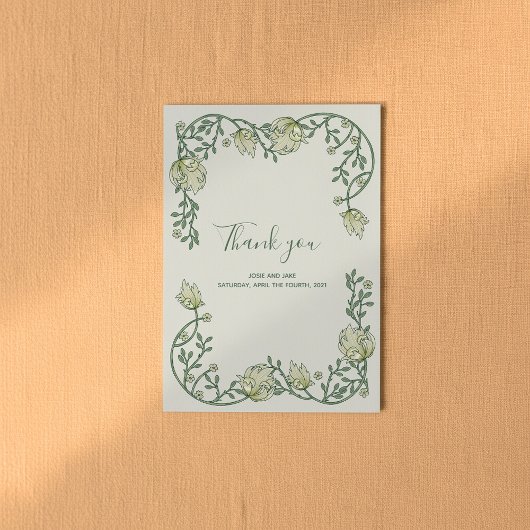 Art Nouveau Soft hübsch Frame vielen Dank Dankeskarte