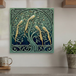 Art Nouveau Songbirds Pat#11 ID1193 Fliese