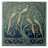Art Nouveau Songbirds Pat#11 ID1193 Fliese (Vorderseite)