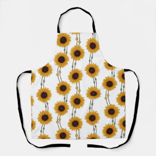 Art Nouveau Sonnenblume Retro Floral Streifen Gelb Schürze