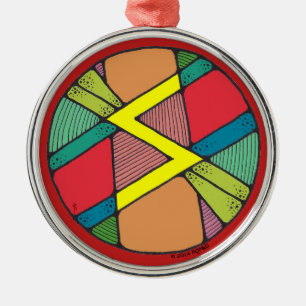 Art Nouveau Sowilo Rune of Success Ornament Aus Metall