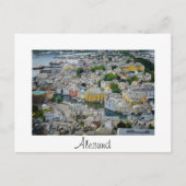 Art Nouveau Stadt Alesund weiße Text Postkarte (Vorderseite)