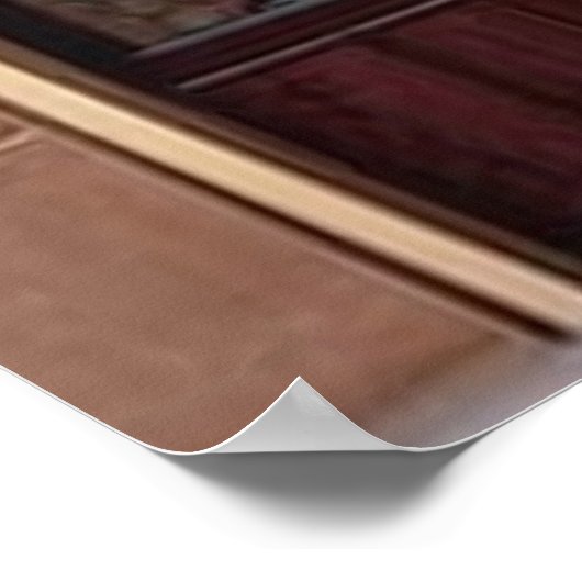 Art Nouveau Stained Glass Building Street Door Poster (Ecke)