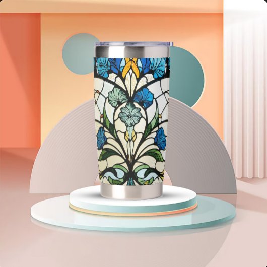 Art Nouveau Stained Glass Look Thermobecher