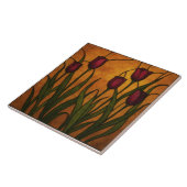 Art Nouveau Stained Glass Style Tulip Fliese (Seite)