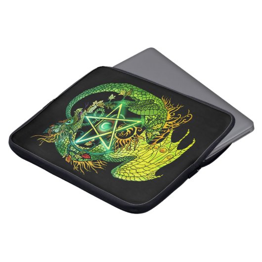 Art Nouveau Star/Pentagramm Dragon Laptopschutzhülle (Vorne Oben)