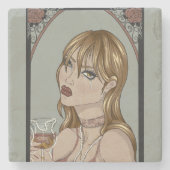 Art Nouveau Steinuntersetzer (Vorderseite)