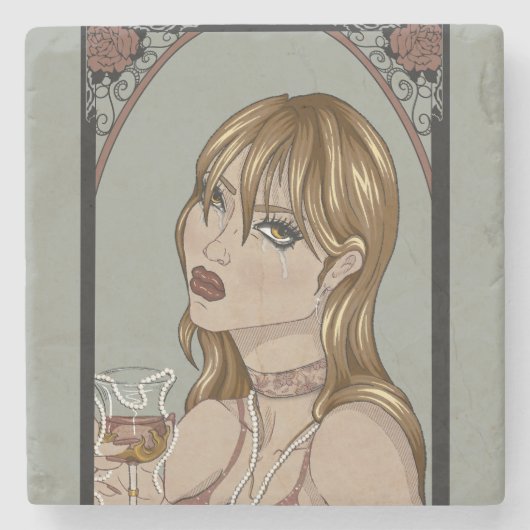 Art Nouveau Steinuntersetzer (Vorderseite)