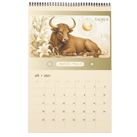Art Nouveau Sternzeichen Wandkalender 2027 (Apr 2027)