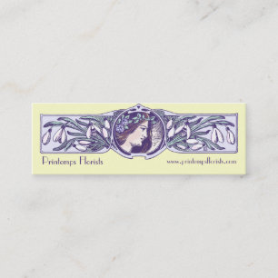Art Nouveau Stil Geschäftskarte für Blumengeschäft Mini Visitenkarte