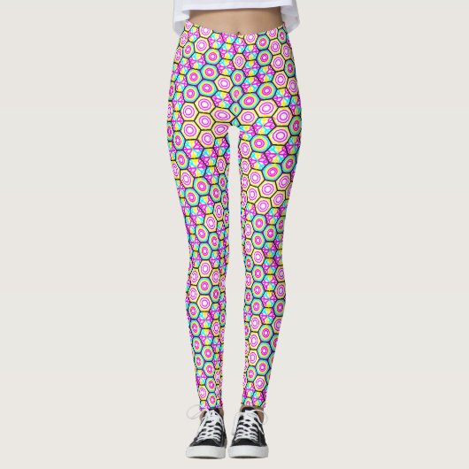 Art Nouveau Stile Geometrie Muster Leggings (Vorderseite)