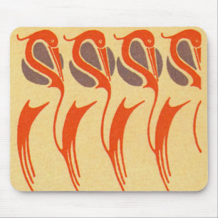 Art Nouveau Storks - Mousepad