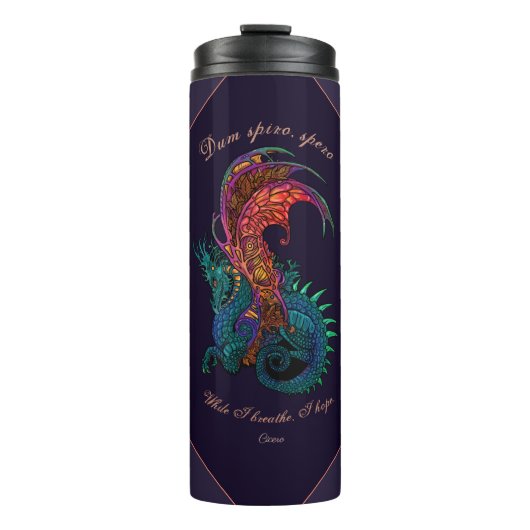 Art Nouveau Style Dragon gefärbt Thermosbecher (Vorderseite)