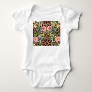 Art Nouveau Style Floral: Farbiges Vintages Muster Baby Strampler