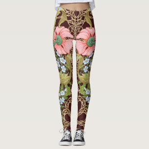 Art Nouveau Style Floral: Farbiges Vintages Muster Leggings