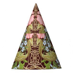 Art Nouveau Style Floral: Farbiges Vintages Muster Partyhütchen