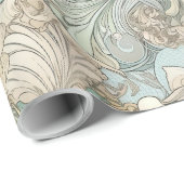 Art Nouveau Style Seashells Wiederholung Muster Geschenkpapier (Rolleneckpunkt)