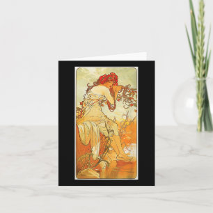Art Nouveau Summer Mucha Y Schöne Elegante Frauen Karte