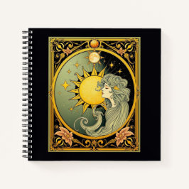 Art Nouveau Sun & Goddess Notizblock