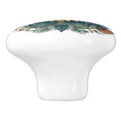 Art Nouveau Sunflower Medallion Keramikknauf (Seitenansicht)