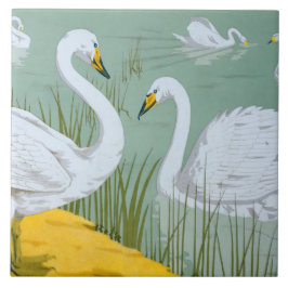 Art Nouveau Swans Fliese