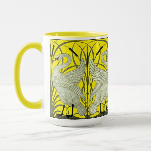 Art Nouveau Swans Frieze Pattern von Walter Crane Tasse (Links)