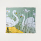 Art Nouveau Swans Wandteppich (Vorderseite (Horizontal))