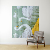 Art Nouveau Swans Wandteppich (Beispiel)