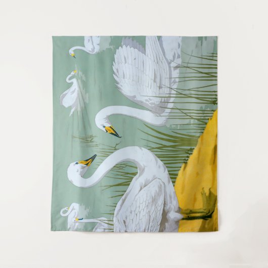 Art Nouveau Swans Wandteppich (Vorderseite)