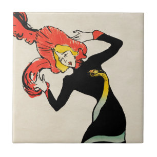 Art Nouveau Tänzerin Jane Avril von Toulouse Lautr Fliese
