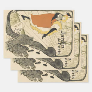 Art Nouveau Tänzerin Jane Avril von Toulouse Lautr Geschenkpapier Set