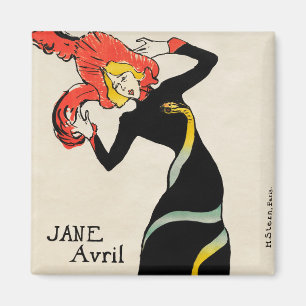 Art Nouveau Tänzerin Jane Avril von Toulouse Lautr Magnet