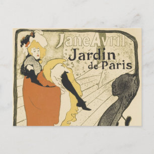 Art Nouveau Tänzerin Jane Avril von Toulouse Lautr Postkarte