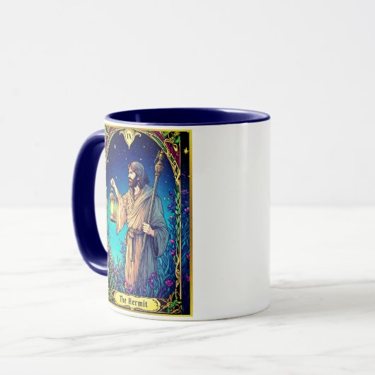 Art Nouveau Tarot Card, The Hermit Tasse (Vorderseite Links)
