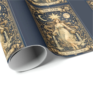 Art Nouveau Tarot Geburtstag Sternenhimmel Geschenkpapier