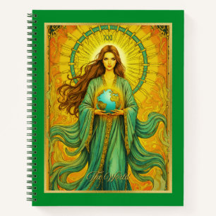 Art Nouveau Tarotkarte The World Journal Notizblock