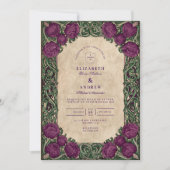 Art Nouveau Thistle Wedding Einladung (Vorderseite)