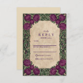 Art Nouveau Thistle Wedding RSVP Karte (Vorne/Hinten)