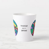 Art Nouveau Thurisaz Rune Latte Mug – DEFENSE! Milchtasse (Vorderseite)