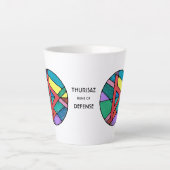 Art Nouveau Thurisaz Rune Latte Tasse - VERTEIDIGU (Vorderseite)