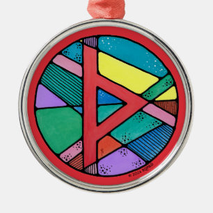 Art Nouveau Thurisaz Rune of Defense Ornament Aus Metall