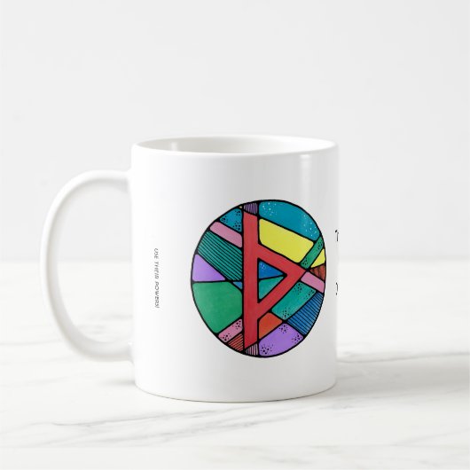 Art Nouveau Thurisaz Rune Tasse - VERTEIDIGUNG! (Links)