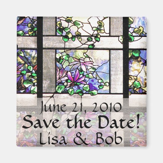 Art Nouveau Tiffany Blume aus festem Glas Magnet (Vorne)