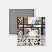 Art Nouveau Tiffany Blume aus festem Glas Magnet (Vorderseite/Rückseite)