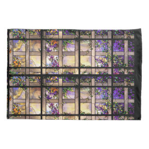 Art Nouveau Tiffany Stain Glass Floral Pillowcase Kissenbezug