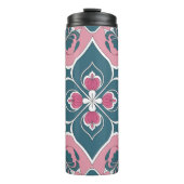 Art Nouveau Tile Floral Pattern Thermosbecher (Vorderseite)