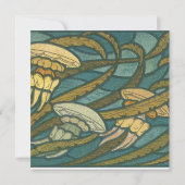 Art Nouveau Tintenfisch - Scuba Hochzeiten in Urla Einladung (Rückseite)