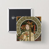 Art Nouveau Trappistine Mucha Button (Vorne & Hinten)