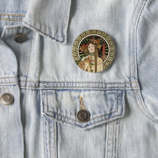 Art Nouveau Trappistine Mucha Button (Beispiel)
